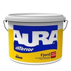 Моющаяся краска для стен и потолков "AURA FJORD 2,7л", тонируется по ESKAROCOLOR